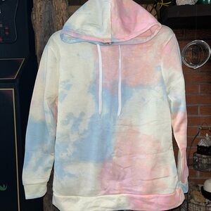 Bobbie Brooks Pastel Tie-Dye Cowl Neck Sweater